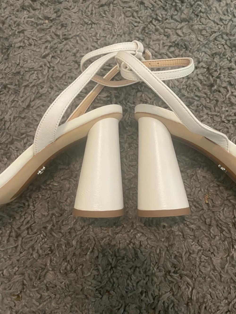 Sam Edelman White Strappy Square-Toe Ankle Strap Heels - Picture 2 of 5